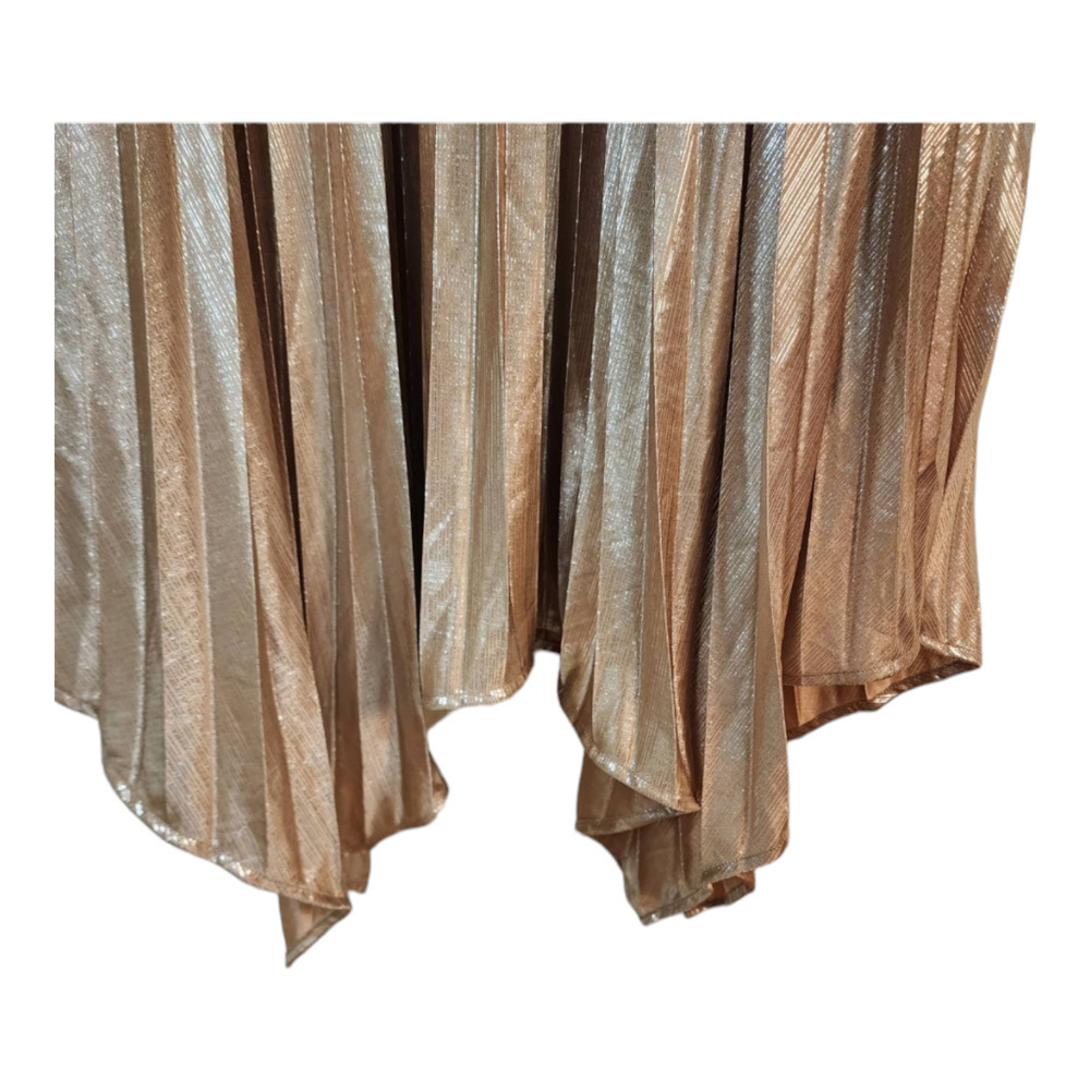 Beulah Neutrals Metallic Pleats Long Dress size large - Picture 5 of 12